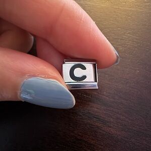 Black Letter C Italian charm